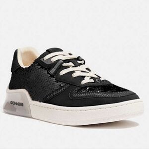 COACH CITYSOLE COURT SNEAKER IN SUEDE & LEATHER WITH SEQUINS